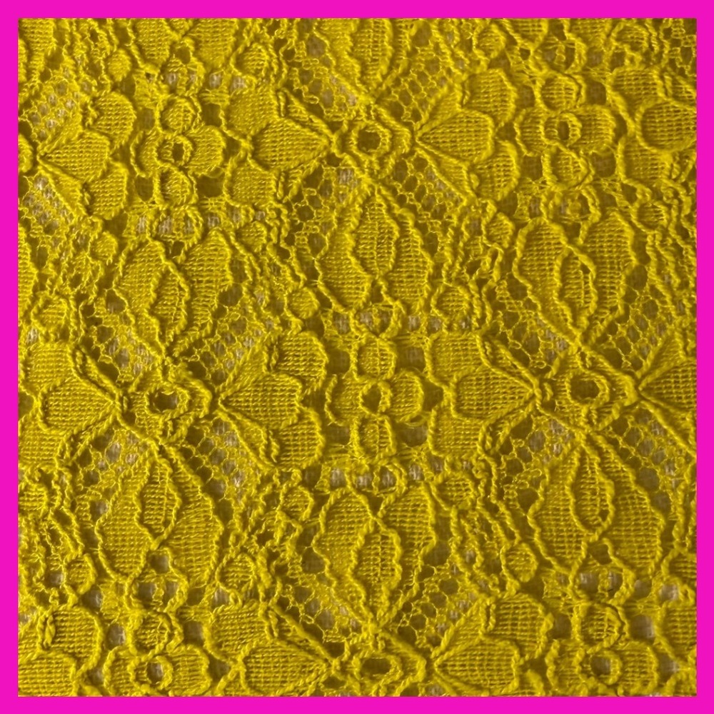 Forever 21 Lace Top, Mock Neck, Short Sleeve, Yellow Blouse, Size Small NWT - Picture 9 of 11